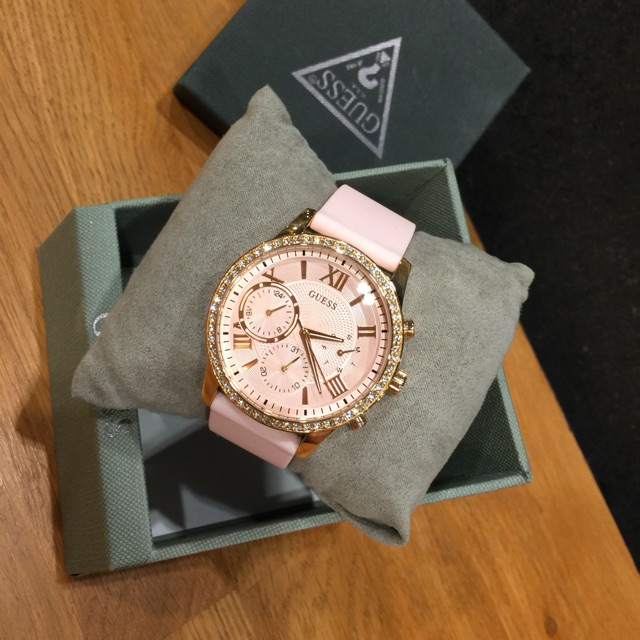 Guess UESS  7 Women's Rose Gold-Tone and Pink Multifunction Watch U1135L2