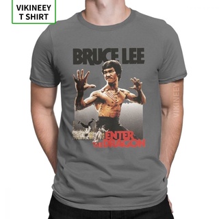 [COD]เสื้อยืดแขนสั้น ผ้าฝ้าย 100% พิมพ์ลายกราฟฟิค Enter The Dragon Bruce Lee สไตล์จีน สําหรับผู้ชาย