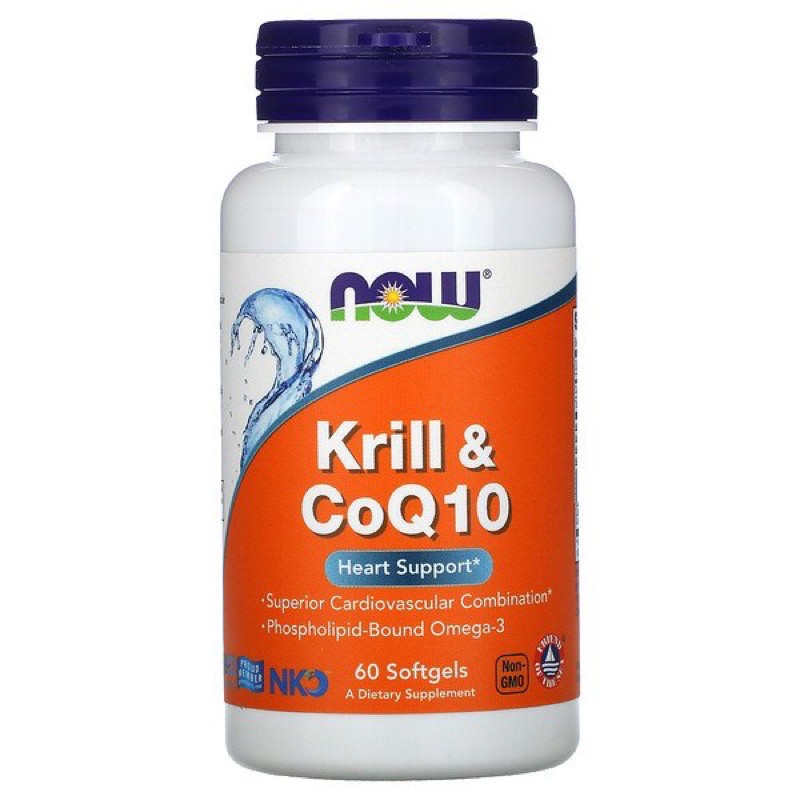 🛫พรีออเดอร์🇺🇸 Now Foods, Krill &amp; CoQ10, 60 Softgels