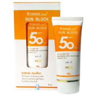 ยันฮีครีม ซันบล็อก 30g กันแดด​ Yanhee sun block SPF 50 PA++ ของแท้100% พร้อมส่ง