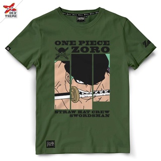 Dextreme เสื้อยืดวันพีซ (DOP-1470) One Piece ลาย Zoro โซโล มี สีเขียว และ สีดำ