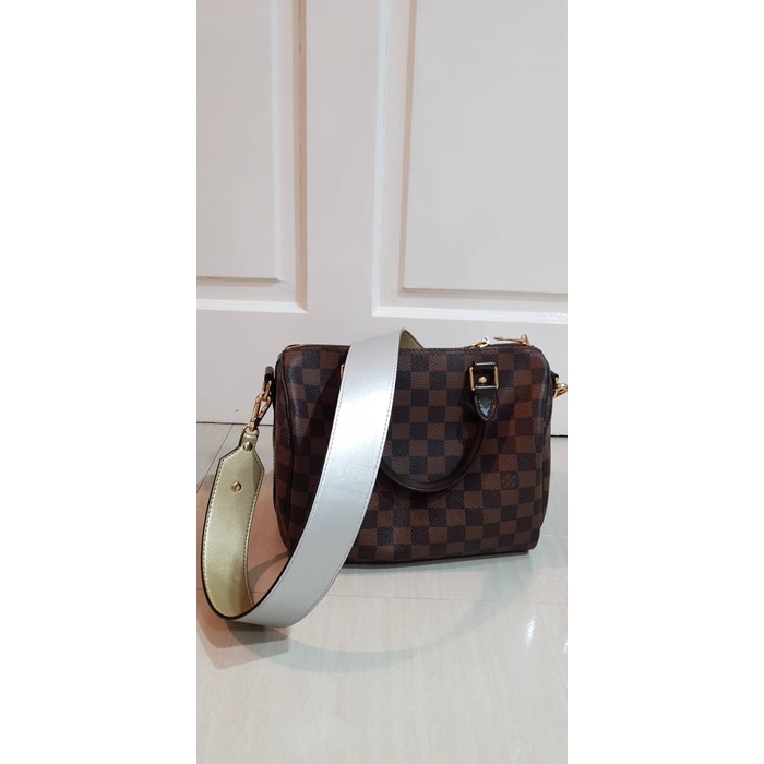 Speedy bandou Genuine Leather two tone Plain strap Bag