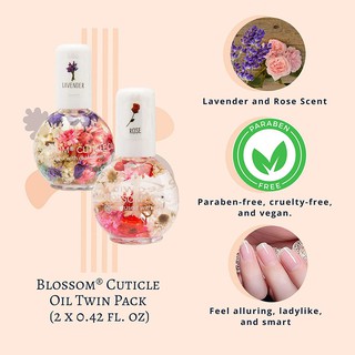 Blossom Cuticle Oil ออยล์บำรุงจมูกเล็บ ทาผิวหนังมือแห้งให้นุ่มชุ่มชื้น กลิ่นหอมดอกไม้ ผลไม้ ขวดเล็ก พกพา น้ำมันหอม USA