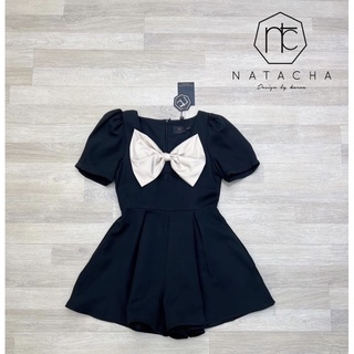 jumpsuit สีดำ ขาสั้น งานป้าย Natacha แต่งโบว์ใหญ่ตรงอก แอบsexy เล็กๆ size m มือ2 ซักเก็บ size s ใส่1ครั้ง