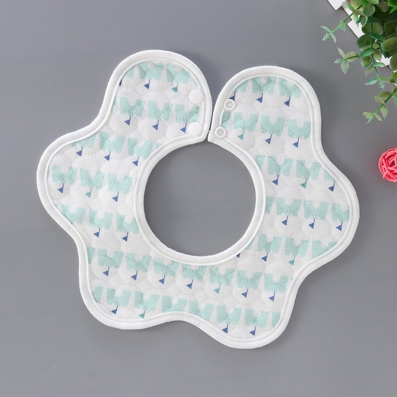 💥NEW💥ผ้ากันเปื้อนเด็ก ผ้าซับน้ำลาย ผ้าฝ้ายทอ 6ชั้น 6L - Bibบัว6 - รูปที่ 5