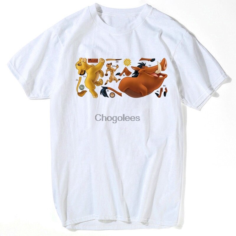 Tshirt Pumba Pig Men Skateboard Hip Hop เสื้อยืดแฟชั่นผู้ชาย Rock TShirt เสื้อผ้าฮิปฮอป