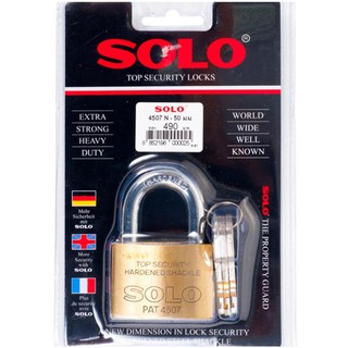 กุญแจลูกปืน SOLO 4507N50 50 มม.SOLO 50MM 4507N50 PB PADLOCK