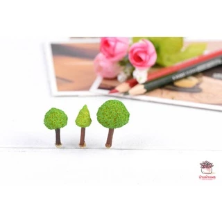 ต้นไม้ 3 ต้น [ เซต 3 ชิ้น ] ตุ๊กตาจิ๋ว โมเดลจิ๋ว แต่งสวน