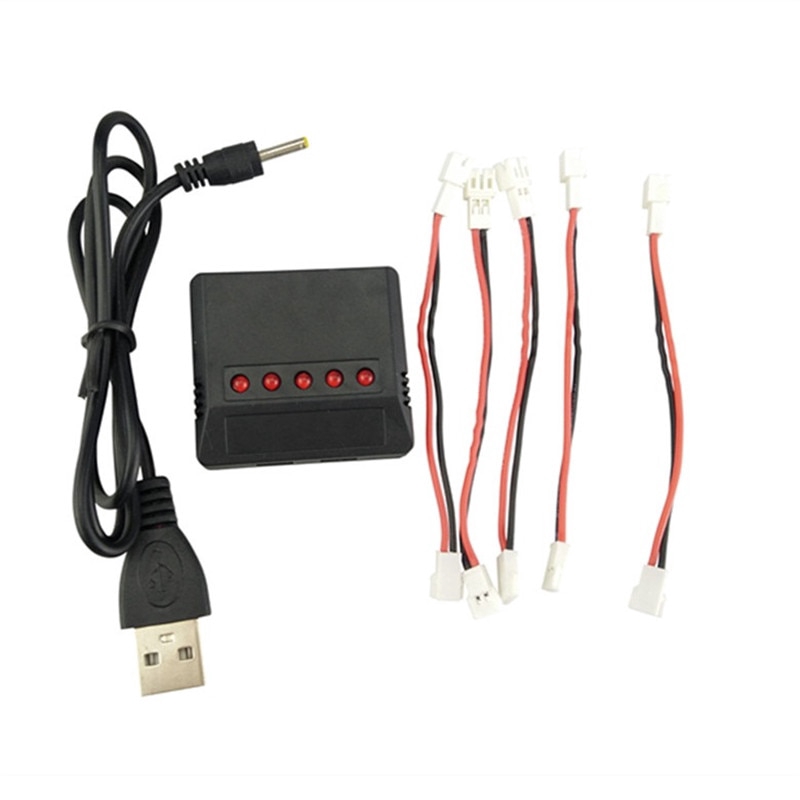 JJRC H36 Eachine 010 Charger 5 in 1 Lipo แบตเตอรี่ USB Balance Charger W/ 5pcs PH2.0 สายชาร์จ WLtoys