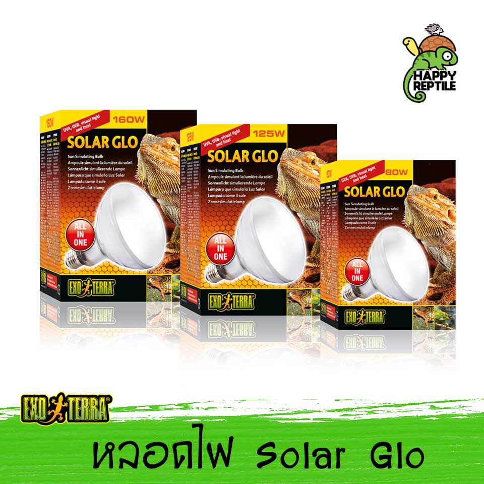 Exo Terra Solar Glo 125W หลอดรวมUVA UVB ความร้อน หลอดจำลองแสงอาทิตย์