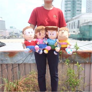 ตุ๊กตา Nobita โนบิตะ &amp; Shizuka ชิสุกะ &amp; Suneo ซูนิโอะ &amp; Giant ไจแอนท์ Doraemon โดเรม่อน My Friend ท่านั่ง 10นิ้ว