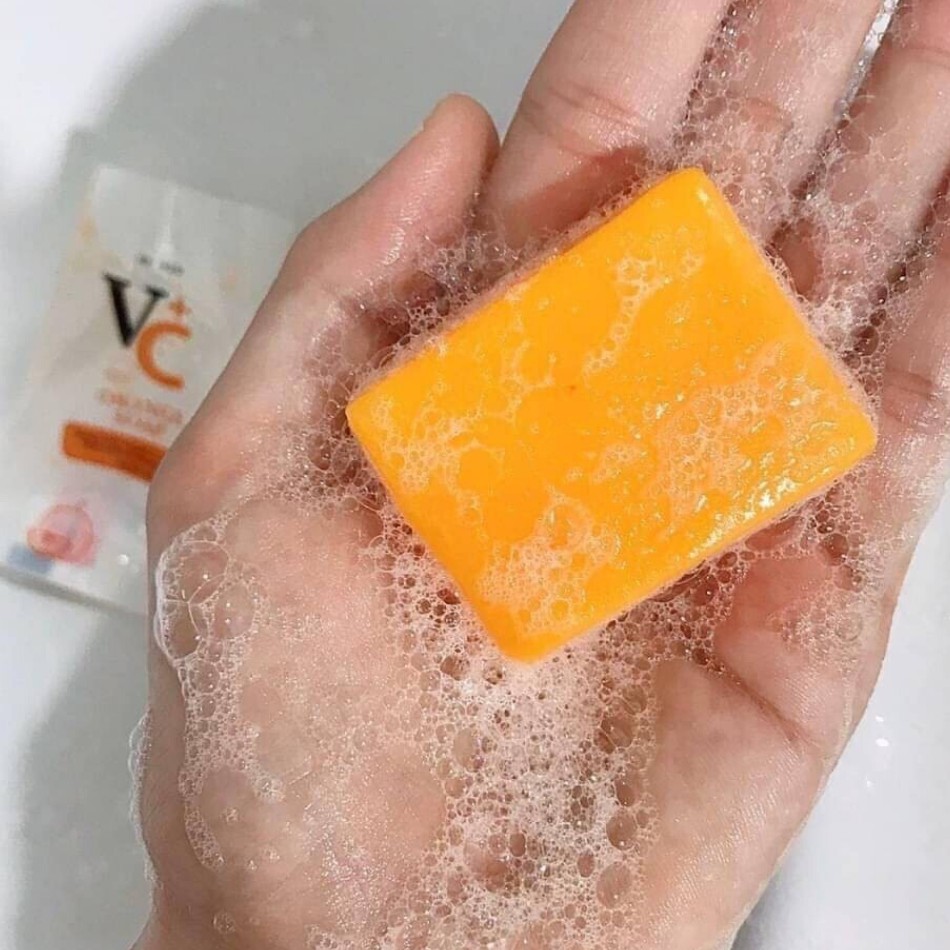 สบู่ส้ม สินค้าขายดีประจำร้าน สบู่ล้างหน้า VC+By juju ผิวขาวกระจ่างใส - รูปที่ 2