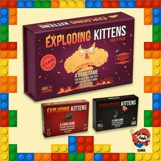 Exploding Kittens แมวระเบิด เกมกระดานระเบิดแมวการ์ดปาร์ตี้ปาร์ตี้เกมกระดานเกมสบาย ๆ ไพ่การ์ดแมว สีแดง