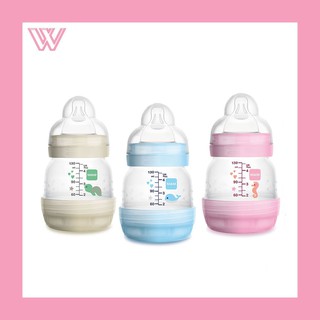 MAM ขวดนมป้องกันโคลิค 4 oz (จุกไซส์ 0) รุ่น 130ml. คละสี