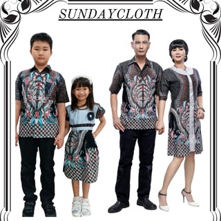 ชุดเครื่องแบบ ผ้าบาติก ลาย NADHIRA Tunic SARIMBIT COUPLE สําหรับครอบครัว