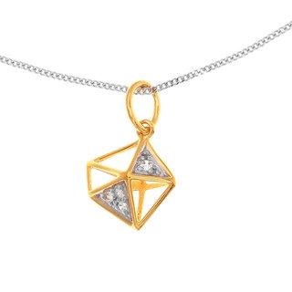 Aevari Mirror Mosaics Necklace 2Tones Gold &amp; Rhodium Plated สร้อยคอ สร้อยคอเงินแท้ สร้อยคอดีไซน์ จี้รูปกระจก เงินแท้925