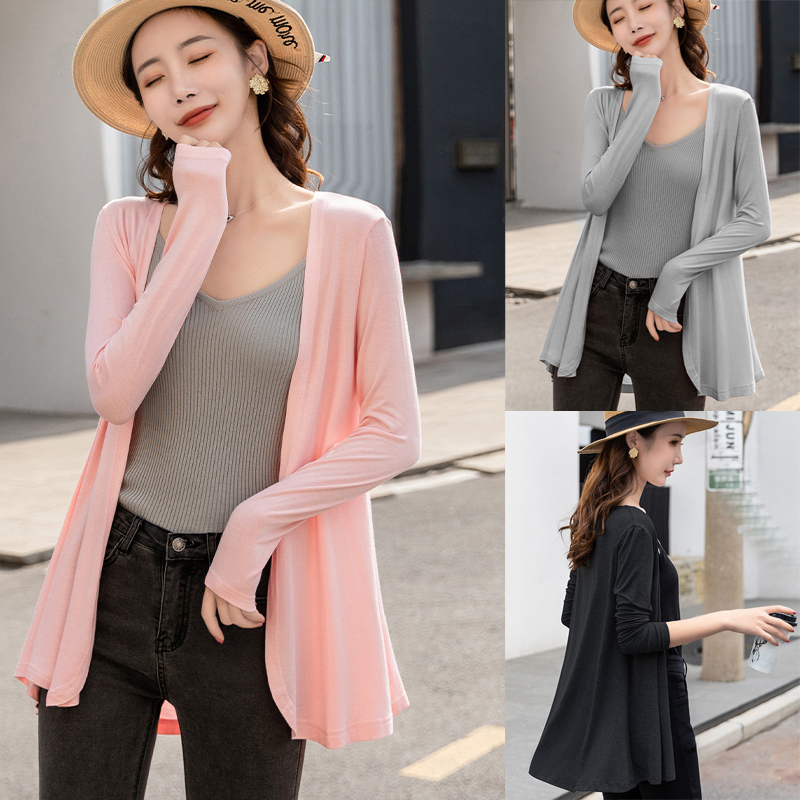 พร้อมส่ง เสื้อคาร์ดิแกนแขนยาว ป้องกันรังสียูวี สําหรับผู้หญิง