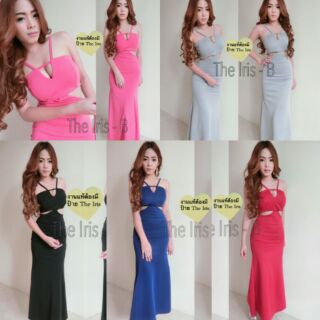 MaxiDress sexyฝุดๆอกเสริมฟองน้ำดูมๆคะ มี5สีพร้อมส่งคะ