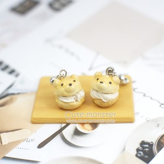 ต่างหูขนม น้องหมีชูครีม ฺBear Choux cream