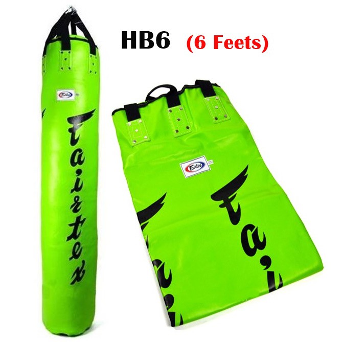 กระสอบทรายแฟร์แท็กซ์ 6 ฟุต สีน้ำเขียว หนังเทียม Fairtex Heavy Bag HB6 ฺGreen Banana 6 Feets Training un-filled MMA K1