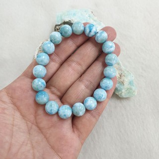 สร้อยข้อมือหินลาริมาร์ 10มิล ลาริมาร์ (Larimar)