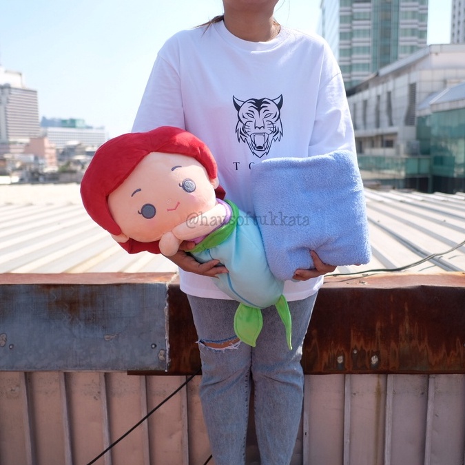 ตุ๊กตา หมอนผ้าห่ม Ariel แอเรียล & Rapunzel ราพันเซล ท่านอนตะแคง 20นิ้ว (100x150cm) Disney Princess เ