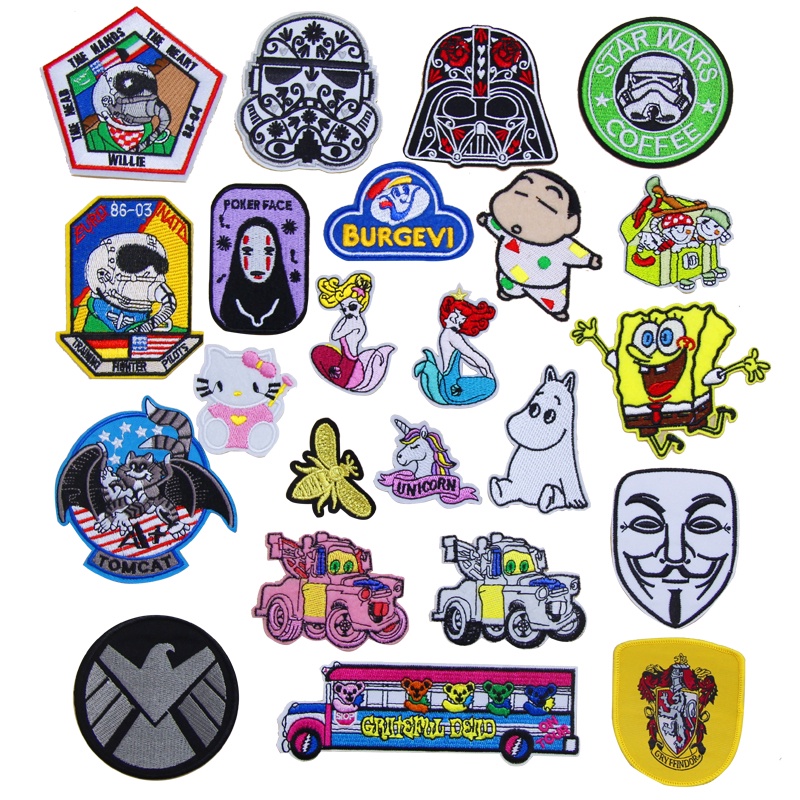 Disney Disney การ์ตูนอะนิเมะญี่ปุ่น SpongeBob SquarePants Shin-Chan Justice Star Chariot ปักผ้าสติกเกอร์เสื้อผ้า Badge Armband กางเกง Patch Decals พร้อมกาวสามารถรีดสามารถ Hand-Sewn diy วัสดุเคสโทรศัพท์ตกแต่ง