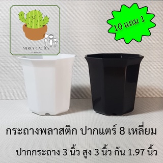 กระถางปากแตร 8 เหลี่ยม 3 นิ้ว ซื้อ 10 แถม 1