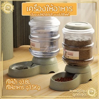 เครื่องให้อาหารแมว3.8L ที่ให้อาหารอัตโนมัติ เครื่องให้อาหารหมาอัตโนมัติ เครื่องให้อาหาร เติมน้ำ และอาหารอัตโนมัติ มี2สี