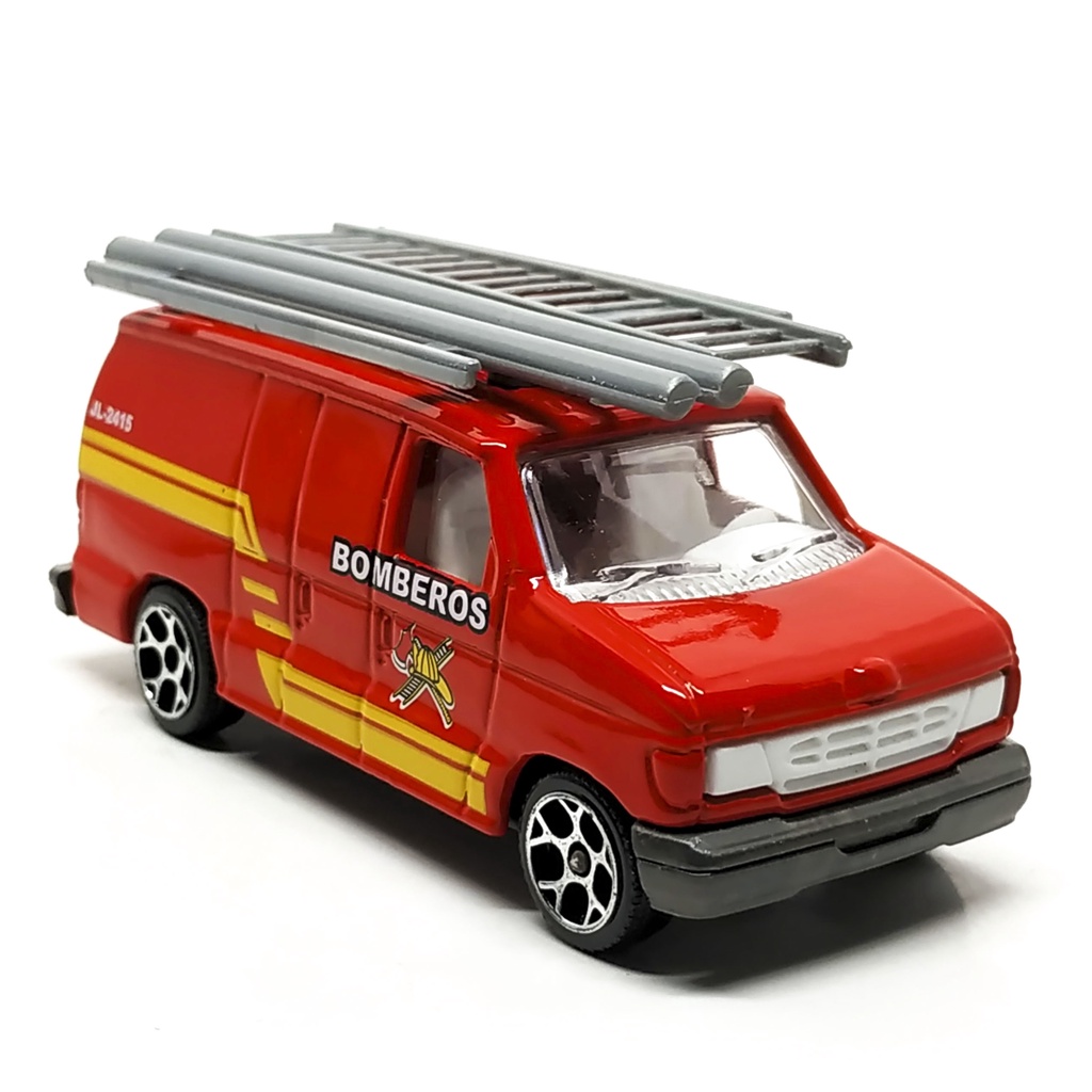 Majorette - Ford Econoline Fire Truck - Bomberos - Red Color  /Wheels 5Y/ scale 1/63 (3 inches) no P