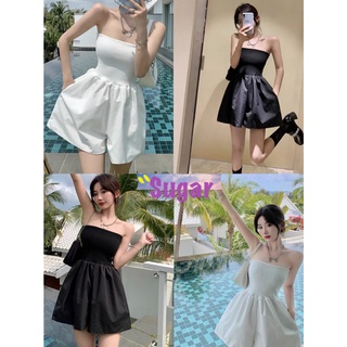 Sugar🌈พร้อมส่ง🌈ชุดเซ็ท เสื้อ+กางเกงขาสั้น ติดกัน ออกแนวน่ารัก สไตล์เกาหลี(6088)