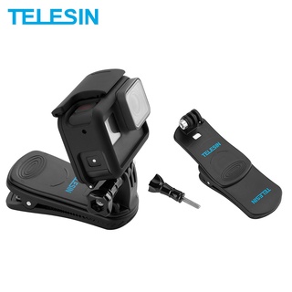 Telesin คลิปหนีบกล้อง GoPro Hero 11 10 9 8 7 6 Insta360 SJCAM EKEN Osmo หมุนได้ 360 องศา อุปกรณ์เสริมกล้องแอคชั่น