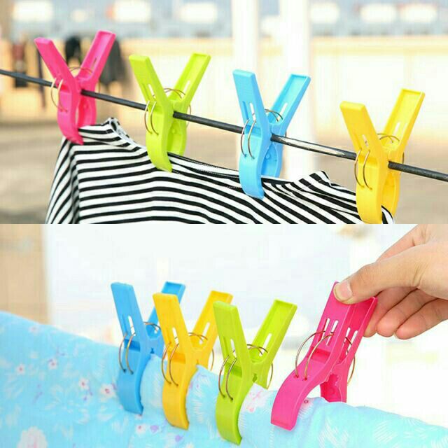 SALE ไม้หนีบผ้าไซส์ใหญ่ (4 ชิ้น) กิ๊ฟหนีบผ้าใหญ่ ไม้หนีบผ้านวม