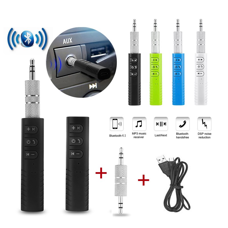 ตัวรับสัญญานบลูทูธ 5.0 ไร้สาย Car Bluetooth AUX 3.5mm ตัวรับสัญญานบลูทูธ ในรถยนต์