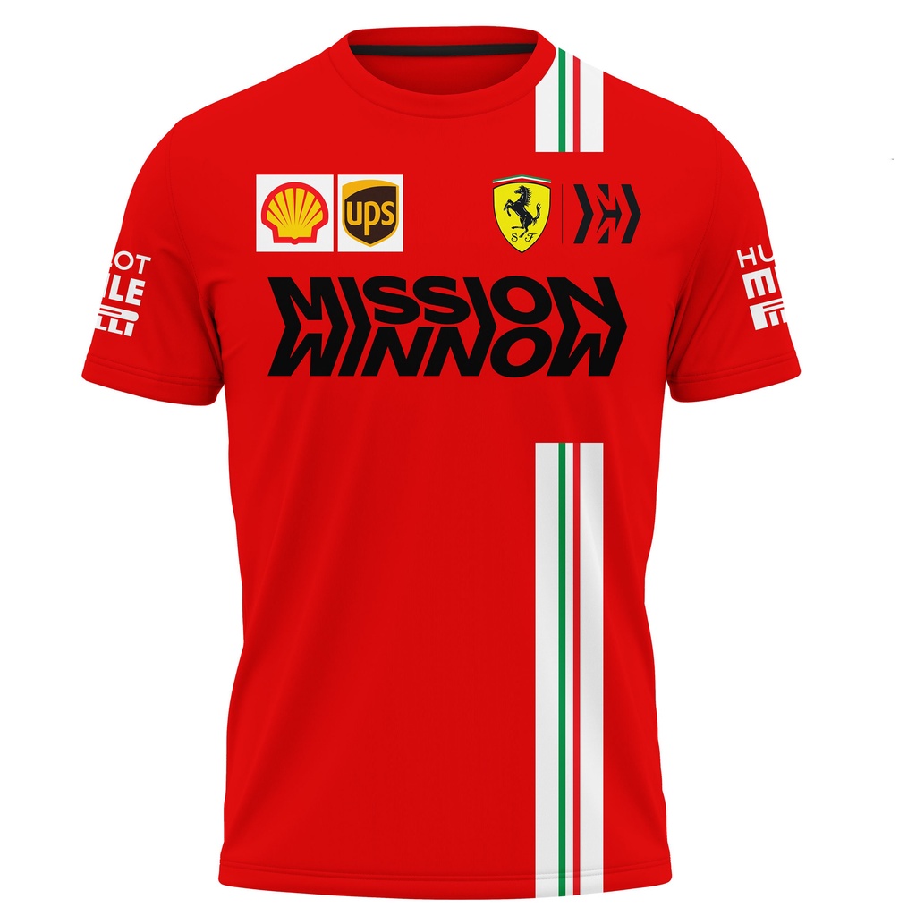 เสื้อยืด พิมพ์ลาย Ferrari Michael Schumacher Shell F 1 Bridgestone สีแดง สําหรับผู้ชาย