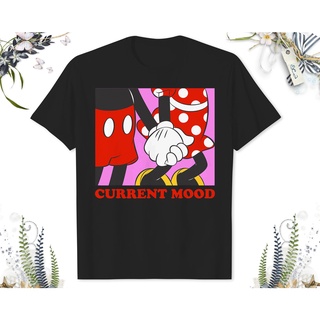 เสื้อยืด พิมพ์ลาย Disney Mickey And Friends Mickey &amp; Minnie Current Mood ของขวัญวันเกิด สําหรับผู้ใหญ่