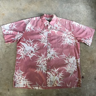 เสื้อฮาวาย vtg.Hawaiian Shirt COOKE STREET HONOLULU MADE IN HAWAII Sz.L 100% COTTON