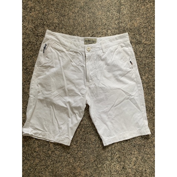กางเกงขาสั้นผู้ชาย แบรนด์ POLO( BEVERLY HILLS POLO CLUB) ผ้ายีนส์สีขาว มือสองญี่ปุ่น