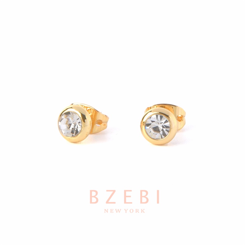 BZEBI ต่างหู ตุ้มหู แฟชั่น เกาหลี ทอง เครื่องประดับเงินแท้ earrings หนีบเกาหลี ห่วง หนีบ เกี่ยวใบหู เครื่องประดับเงิน ประดับเพทาย ทรงเรขาคณิต สําหรับผู้หญิง 317e