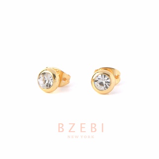 BZEBI ต่างหู ตุ้มหู แฟชั่น เกาหลี ทอง เครื่องประดับเงินแท้ earrings หนีบเกาหลี ห่วง หนีบ เกี่ยวใบหู เครื่องประดับเงิน ประดับเพทาย ทรงเรขาคณิต สําหรับผู้หญิง 317e