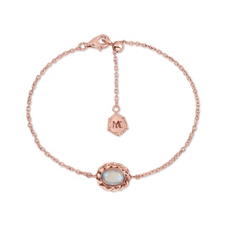 Mizuchol กำไลเงินแท้ชุบ Rose Gold ประดับพลอยโอปอล  Pink Tiara Bracelet