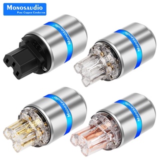 Monosaudio ซ็อกเก็ตพาวเวอร์ไฟฟ้า AC ทองแดงบริสุทธิ์ ไฮเอนด์ IEC สําหรับ HIFI Audio DIY AC250V 10A 125V