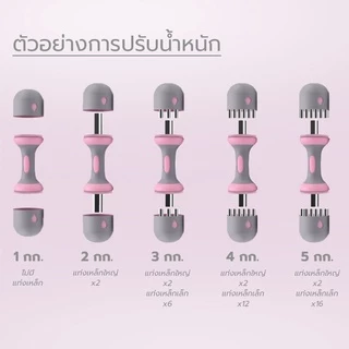 ดัมเบลผู้หญิง ดัมเบลปรับน้ำหนัก Female Adjustable Dumbbell มีหลากสี น้ำหนักรวม 4 กก. และ 10 กก.