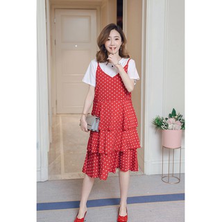 ชุดเอี๊ยมคลุมท้อง + เสื้อยืดแขนสั้นด้านหน้ามีซิปซ่อนเปิดให้นม AA2603