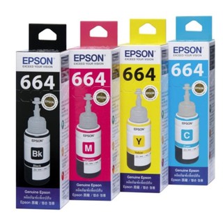 EPSON Ink Bottle ขวดน้ำหมึก 664 Black/Cyan/Magenta/Yellow สีดำ/สีฟ้า/สีม่วงแดง/สีเหลือง 70 ml