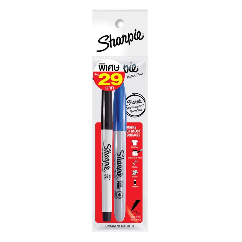 Sharpie ปากกามาร์คเกอร์   Ultra Fine คละสี(แพ็ค2ด้าม)