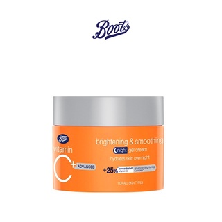 BOOTS VITAMIN C บู๊ทส์ วิตามิน ซี แอดวานซ์ ไบร์ทเทนนิ่ง แอนด์ สมูทติ้ง ไนท์ เจล ครีม 50 มล