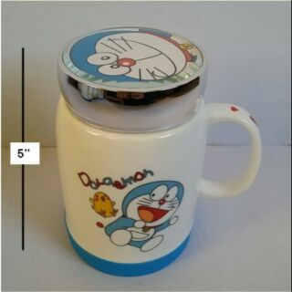 แก้ว พร้อมฝาเกรียว เซรามิก ลาย โดราเอม่อน Doraemon ขนาดสูง 5 นิ้ว