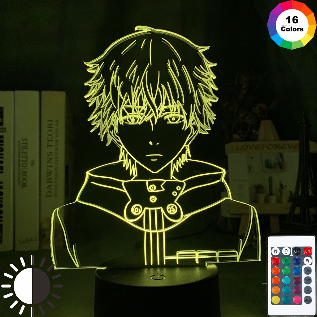 3d Led Night Light Tokyo Ghoul Ken Kaneki Face Nightlight For Reading Room Decor Light Anime Gift For Birthday Table Lam Shopee Thailand