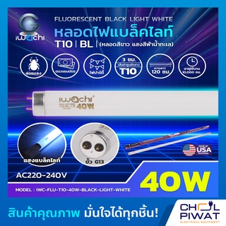 IWACHI หลอดนีออนฟลูออเรสเซ้นทร์ หลอดไฟล่อแมงดา หลอดไฟแบล็คไลท์ขาว Black Light White พร้อมรางอิเล็คทรอนิกส์สำเร็จรูป